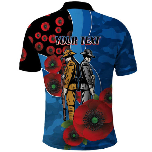 Canterbury-Bankstown Bulldogs ANZAC Personalised Polo Shirt Lest We Forget Poppy Camo