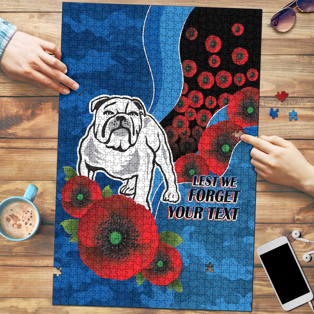 Canterbury-Bankstown Bulldogs ANZAC Personalised Puzzle Lest We Forget Poppy Camo