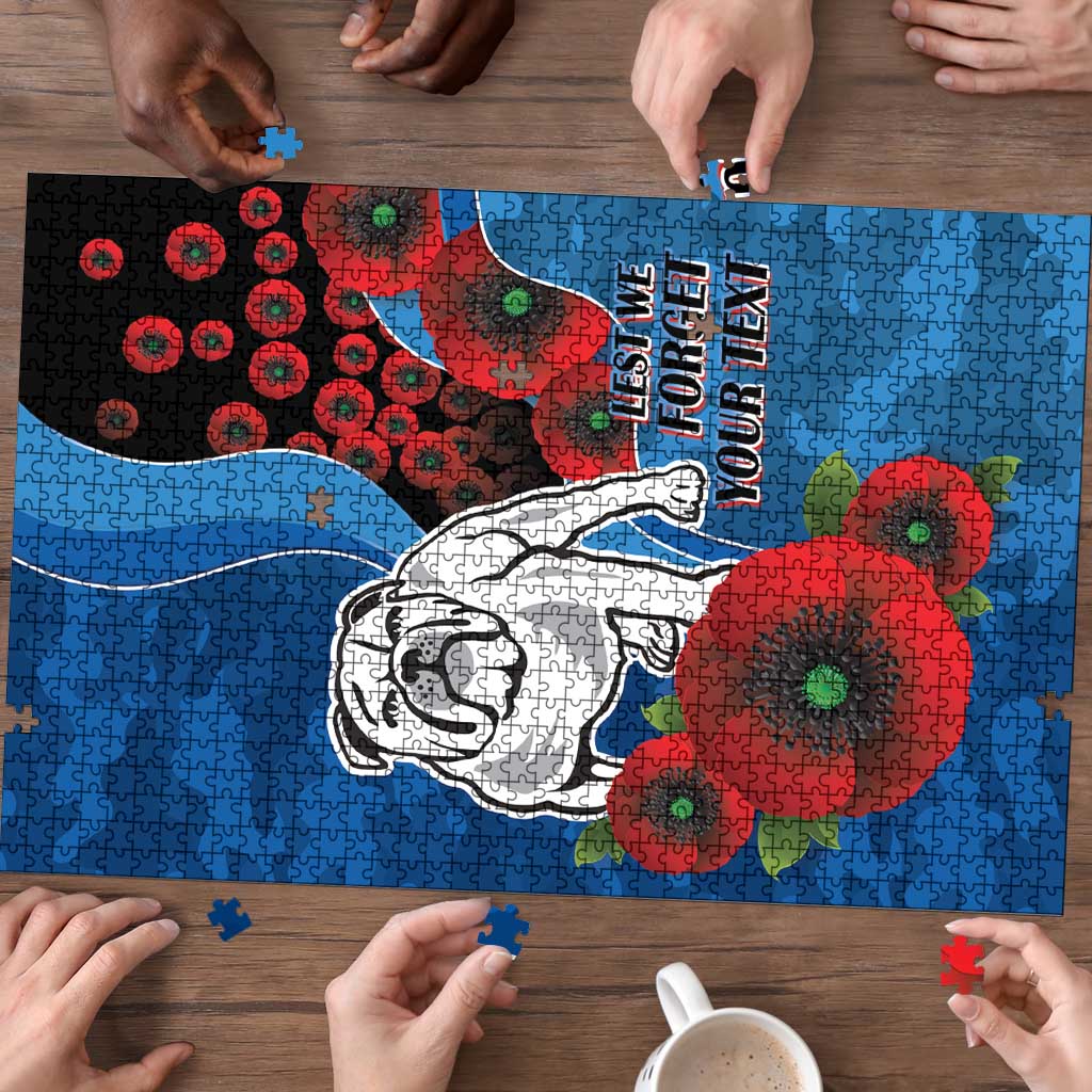 Canterbury-Bankstown Bulldogs ANZAC Personalised Puzzle Lest We Forget Poppy Camo