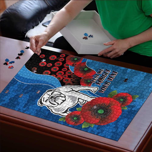 Canterbury-Bankstown Bulldogs ANZAC Personalised Puzzle Lest We Forget Poppy Camo