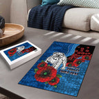Canterbury-Bankstown Bulldogs ANZAC Personalised Puzzle Lest We Forget Poppy Camo