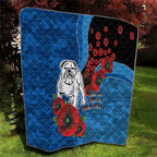 Canterbury-Bankstown Bulldogs ANZAC Personalised Quilt Lest We Forget Poppy Camo