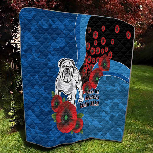 Canterbury-Bankstown Bulldogs ANZAC Personalised Quilt Lest We Forget Poppy Camo
