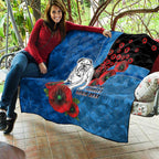 Canterbury-Bankstown Bulldogs ANZAC Personalised Quilt Lest We Forget Poppy Camo