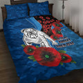 Canterbury-Bankstown Bulldogs ANZAC Personalised Quilt Bed Set Lest We Forget Poppy Camo