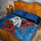 Canterbury-Bankstown Bulldogs ANZAC Personalised Quilt Bed Set Lest We Forget Poppy Camo