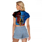 Canterbury-Bankstown Bulldogs ANZAC Personalised Raglan Cropped T Shirt Lest We Forget Poppy Camo