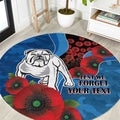 Canterbury-Bankstown Bulldogs ANZAC Personalised Round Carpet Lest We Forget Poppy Camo