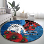 Canterbury-Bankstown Bulldogs ANZAC Personalised Round Carpet Lest We Forget Poppy Camo