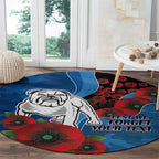 Canterbury-Bankstown Bulldogs ANZAC Personalised Round Carpet Lest We Forget Poppy Camo