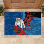 Canterbury-Bankstown Bulldogs ANZAC Personalised Rubber Doormat Lest We Forget Poppy Camo