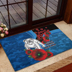 Canterbury-Bankstown Bulldogs ANZAC Personalised Rubber Doormat Lest We Forget Poppy Camo