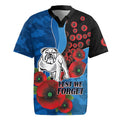 Canterbury-Bankstown Bulldogs ANZAC Personalised Rugby Jersey Lest We Forget Poppy Camo