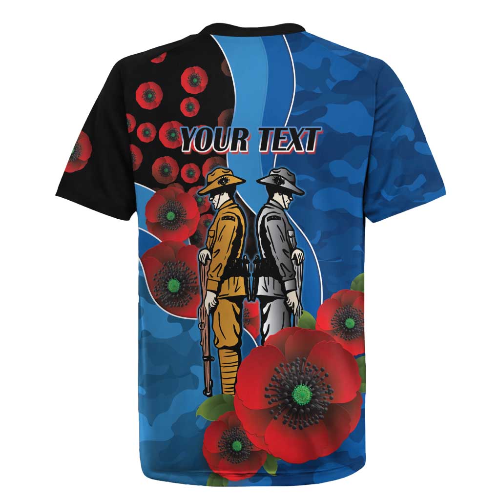 Canterbury-Bankstown Bulldogs ANZAC Personalised Rugby Jersey Lest We Forget Poppy Camo