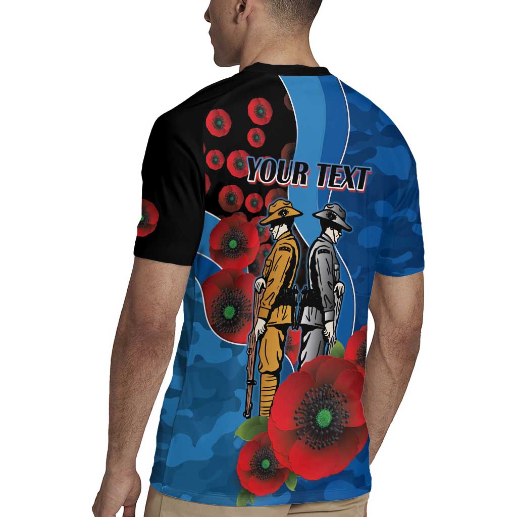 Canterbury-Bankstown Bulldogs ANZAC Personalised Rugby Jersey Lest We Forget Poppy Camo