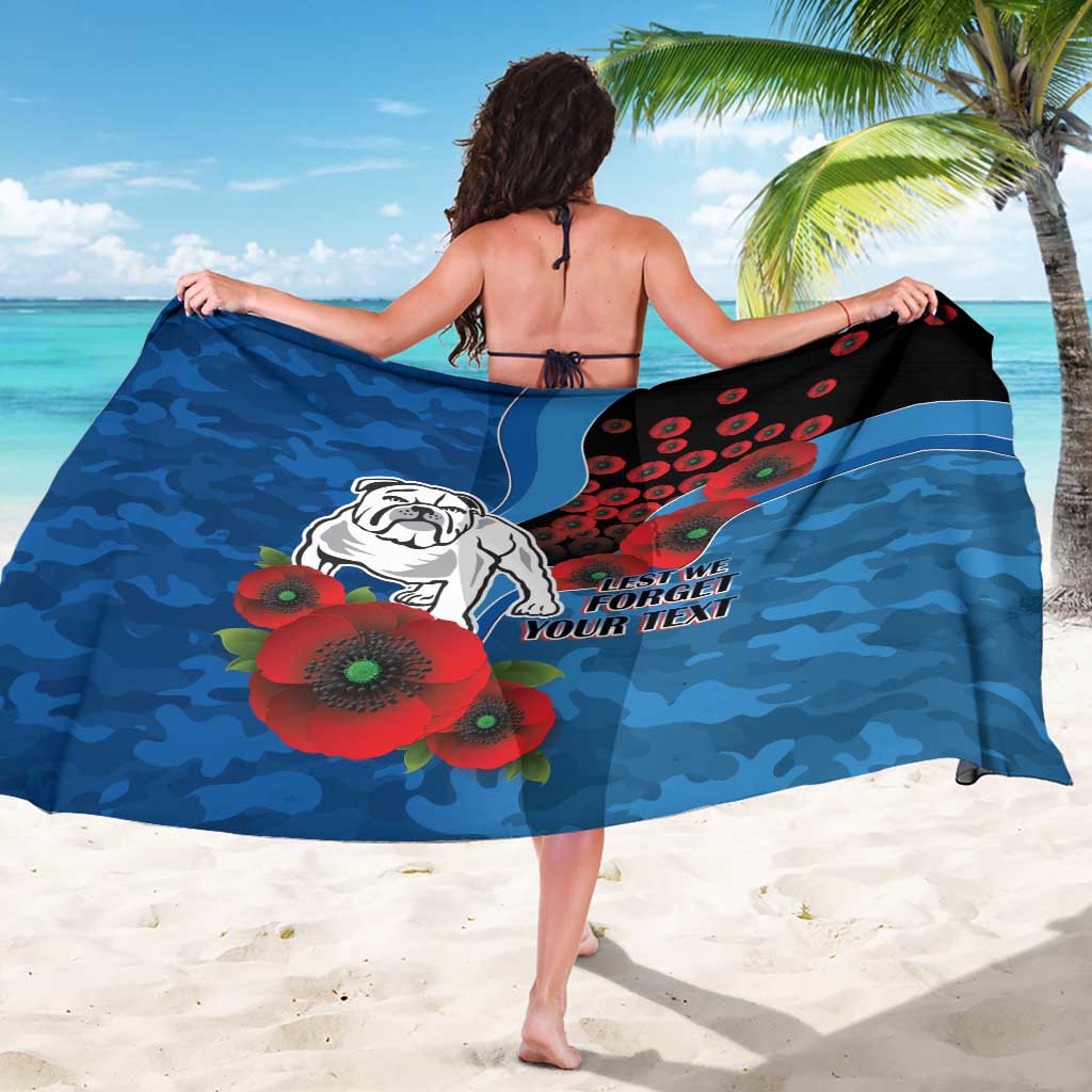 Canterbury-Bankstown Bulldogs ANZAC Personalised Sarong Lest We Forget Poppy Camo