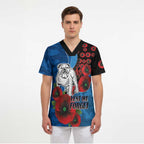 Canterbury-Bankstown Bulldogs ANZAC Personalised Scrub Top Lest We Forget Poppy Camo