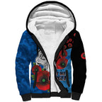 Canterbury-Bankstown Bulldogs ANZAC Personalised Sherpa Hoodie Lest We Forget Poppy Camo
