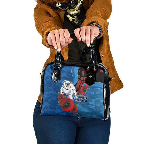 Canterbury-Bankstown Bulldogs ANZAC Personalised Shoulder Handbag Lest We Forget Poppy Camo