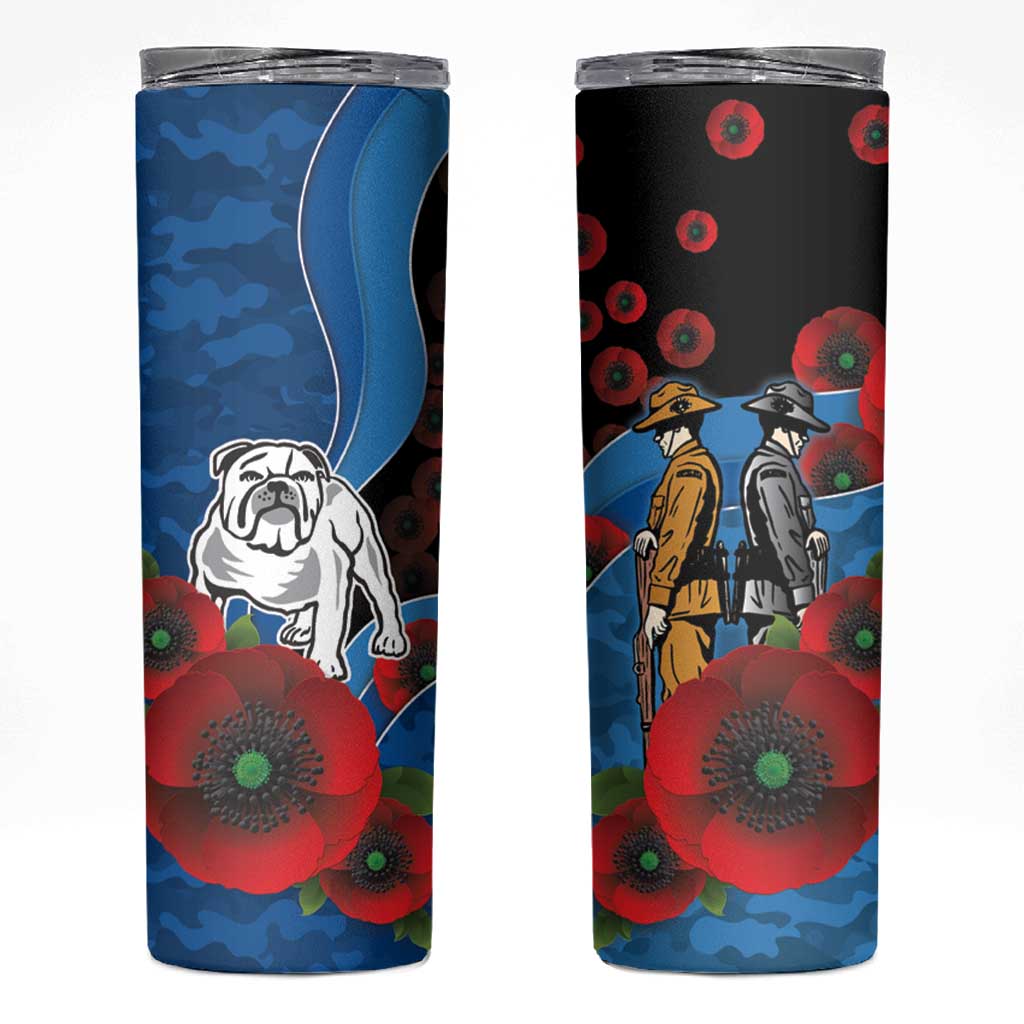 Canterbury-Bankstown Bulldogs ANZAC Personalised Skinny Tumbler Lest We Forget Poppy Camo