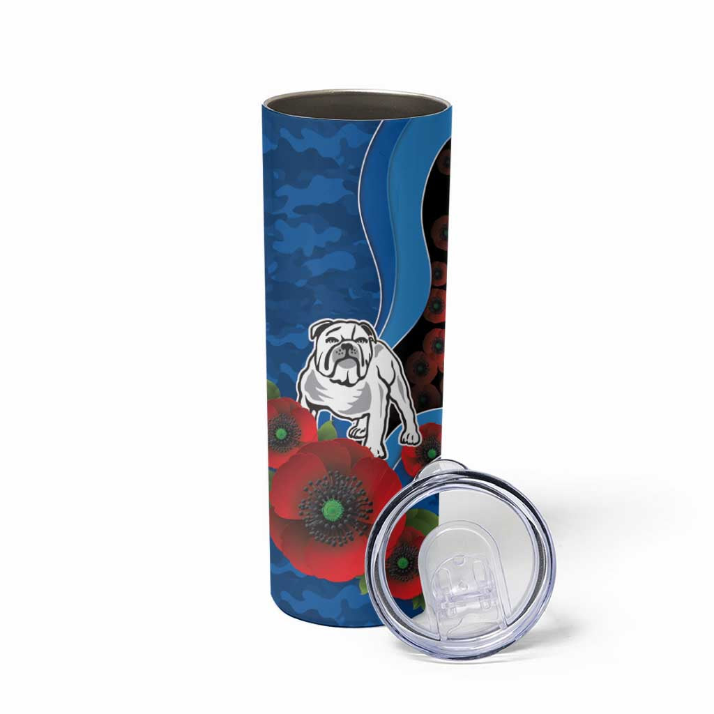 Canterbury-Bankstown Bulldogs ANZAC Personalised Skinny Tumbler Lest We Forget Poppy Camo