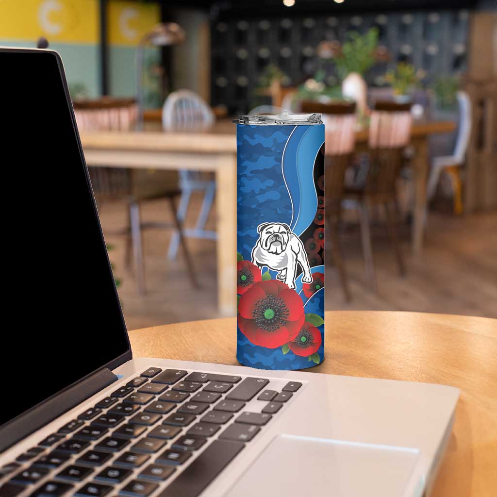 Canterbury-Bankstown Bulldogs ANZAC Personalised Skinny Tumbler Lest We Forget Poppy Camo