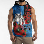 Canterbury-Bankstown Bulldogs ANZAC Personalised Sleeveless Hoodie Lest We Forget Poppy Camo