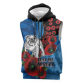 Canterbury-Bankstown Bulldogs ANZAC Personalised Sleeveless Zip Hoodie Lest We Forget Poppy Camo