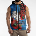 Canterbury-Bankstown Bulldogs ANZAC Personalised Sleeveless Zip Hoodie Lest We Forget Poppy Camo