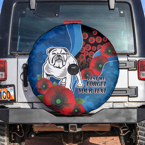 Canterbury-Bankstown Bulldogs ANZAC Personalised Spare Tire Cover Lest We Forget Poppy Camo