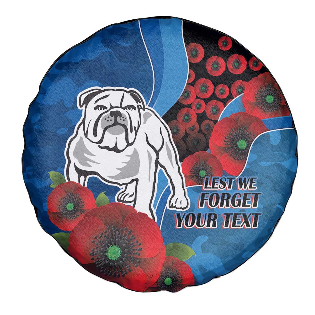 Canterbury-Bankstown Bulldogs ANZAC Personalised Spare Tire Cover Lest We Forget Poppy Camo