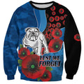 Canterbury-Bankstown Bulldogs ANZAC Personalised Sweatshirt Lest We Forget Poppy Camo
