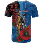 Canterbury-Bankstown Bulldogs ANZAC Personalised T Shirt Lest We Forget Poppy Camo