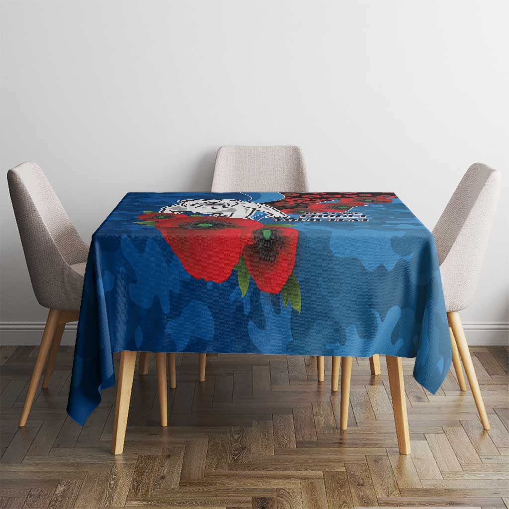 Canterbury-Bankstown Bulldogs ANZAC Personalised Tablecloth Lest We Forget Poppy Camo