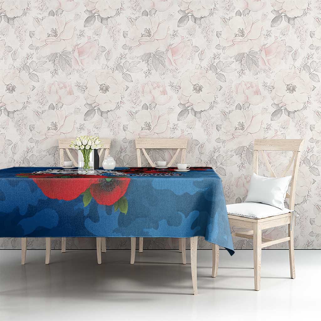 Canterbury-Bankstown Bulldogs ANZAC Personalised Tablecloth Lest We Forget Poppy Camo