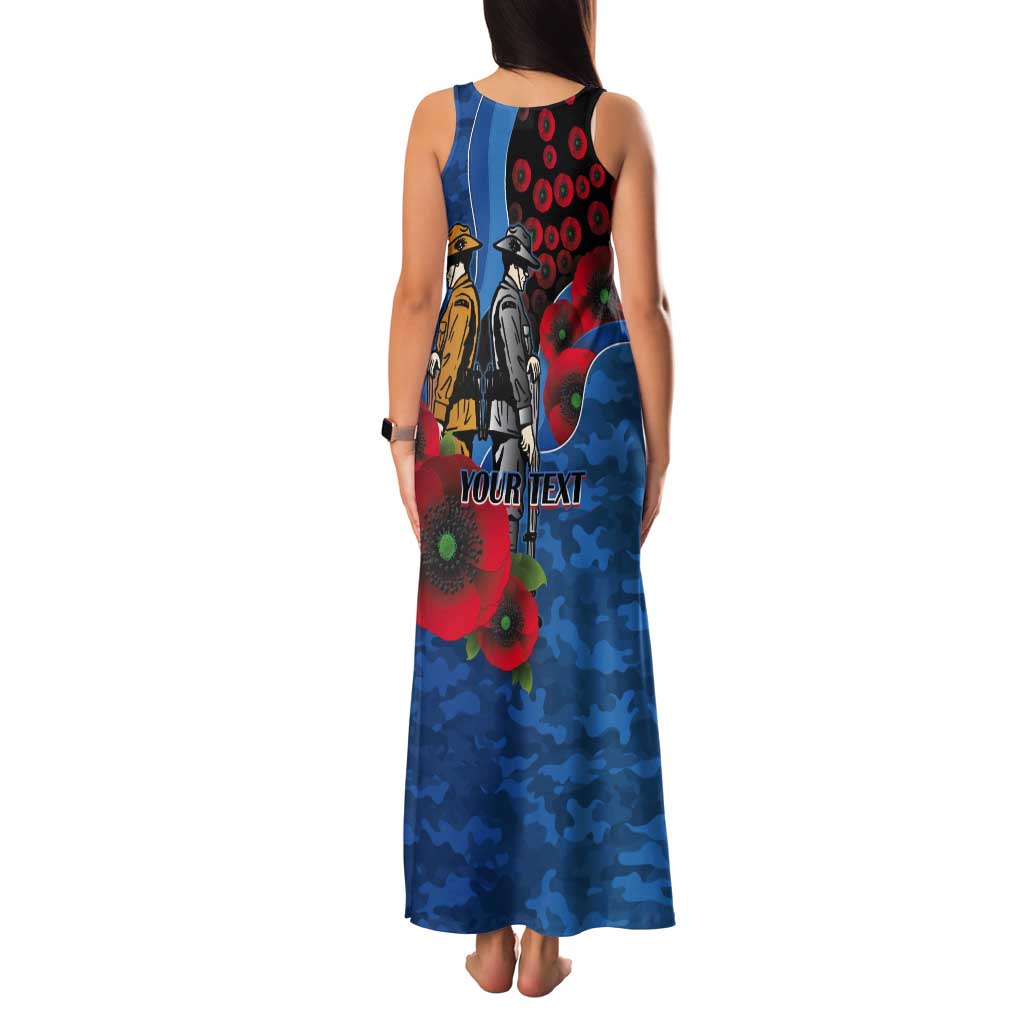 Canterbury-Bankstown Bulldogs ANZAC Personalised Tank Maxi Dress Lest We Forget Poppy Camo