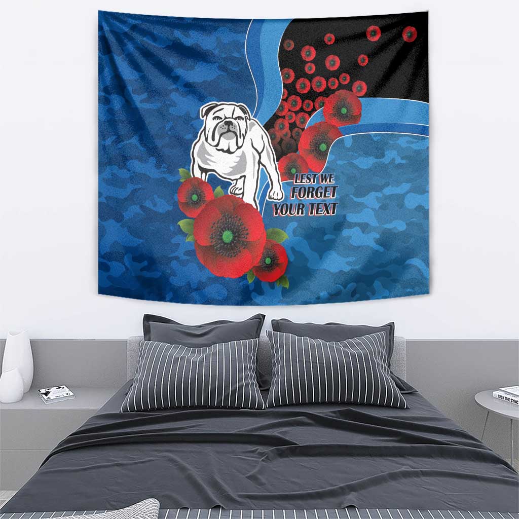 Canterbury-Bankstown Bulldogs ANZAC Personalised Tapestry Lest We Forget Poppy Camo