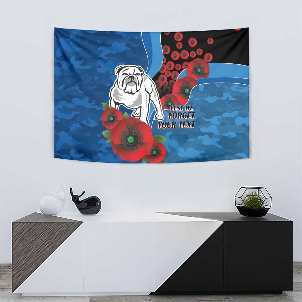 Canterbury-Bankstown Bulldogs ANZAC Personalised Tapestry Lest We Forget Poppy Camo