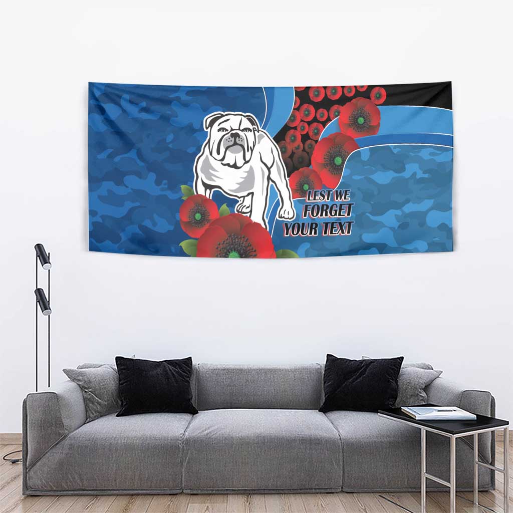 Canterbury-Bankstown Bulldogs ANZAC Personalised Tapestry Lest We Forget Poppy Camo
