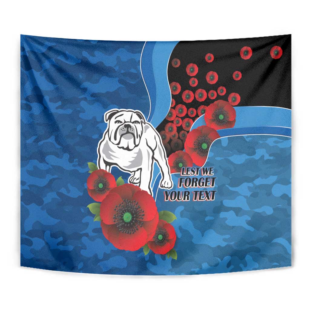 Canterbury-Bankstown Bulldogs ANZAC Personalised Tapestry Lest We Forget Poppy Camo