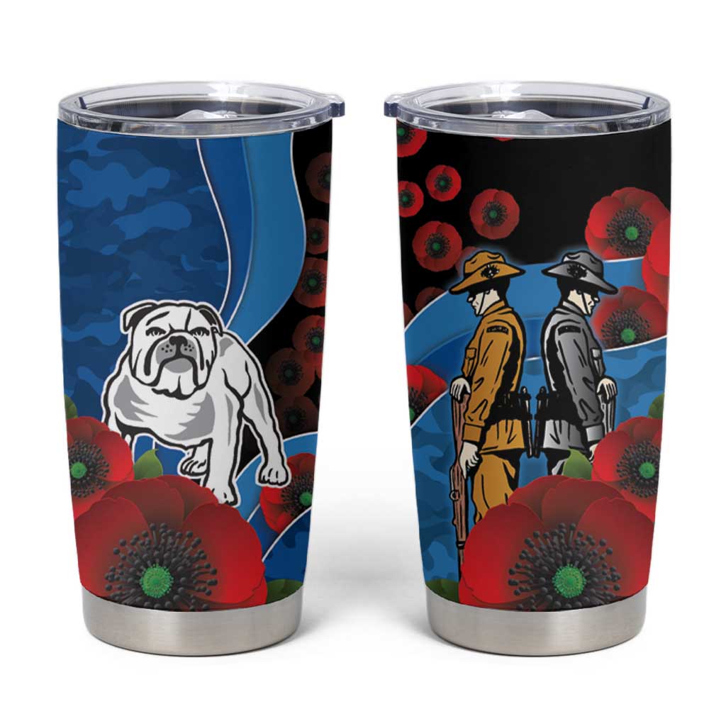 Canterbury-Bankstown Bulldogs ANZAC Personalised Tumbler Cup Lest We Forget Poppy Camo
