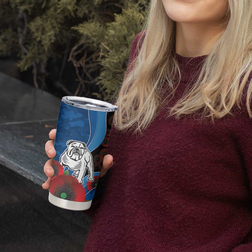 Canterbury-Bankstown Bulldogs ANZAC Personalised Tumbler Cup Lest We Forget Poppy Camo