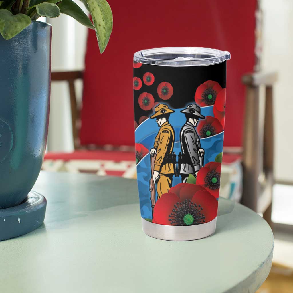 Canterbury-Bankstown Bulldogs ANZAC Personalised Tumbler Cup Lest We Forget Poppy Camo