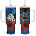 Canterbury-Bankstown Bulldogs ANZAC Personalised Tumbler With Handle Lest We Forget Poppy Camo