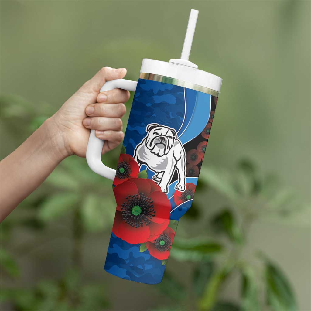 Canterbury-Bankstown Bulldogs ANZAC Personalised Tumbler With Handle Lest We Forget Poppy Camo