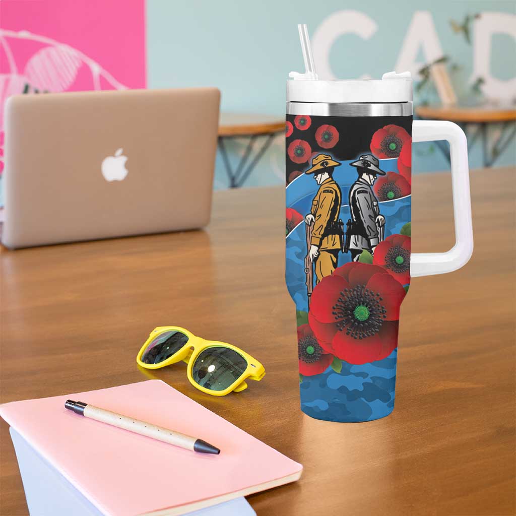 Canterbury-Bankstown Bulldogs ANZAC Personalised Tumbler With Handle Lest We Forget Poppy Camo