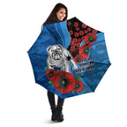 Canterbury-Bankstown Bulldogs ANZAC Personalised Umbrella Lest We Forget Poppy Camo