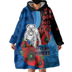 Canterbury-Bankstown Bulldogs ANZAC Personalised Wearable Blanket Hoodie Lest We Forget Poppy Camo
