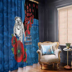 Canterbury-Bankstown Bulldogs ANZAC Personalised Window Curtain Lest We Forget Poppy Camo