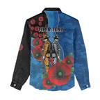 Canterbury-Bankstown Bulldogs ANZAC Personalised Women Casual Shirt Lest We Forget Poppy Camo